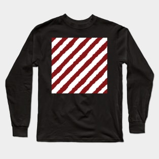 Red Brick Diagonal Stripe Seamless Repeat Pattern Long Sleeve T-Shirt